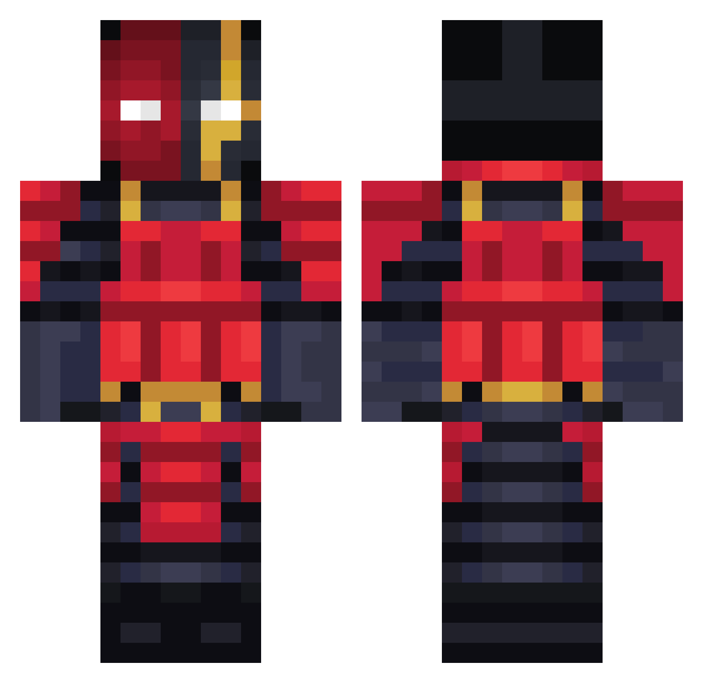 NunzNotGunz Minecraft skin, front and back view