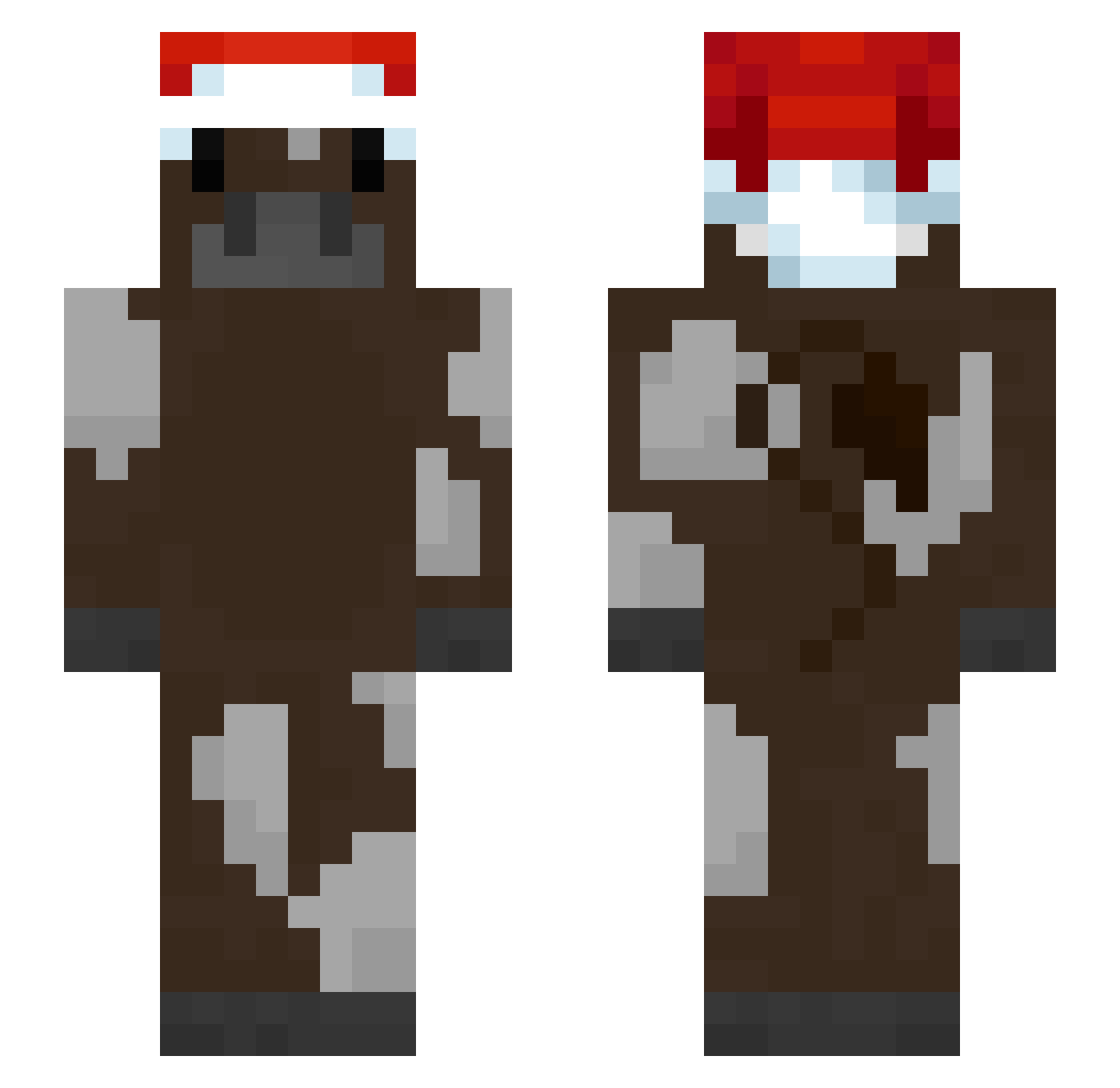 Reilax Minecraft skin, front and back view