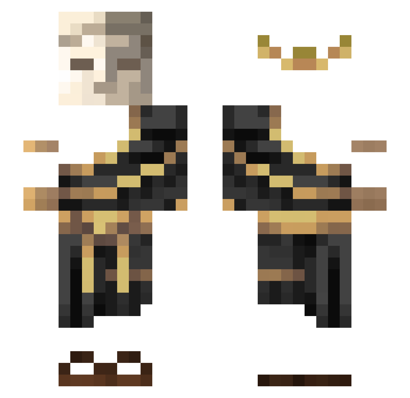 6attle Minecraft skin, front and back view