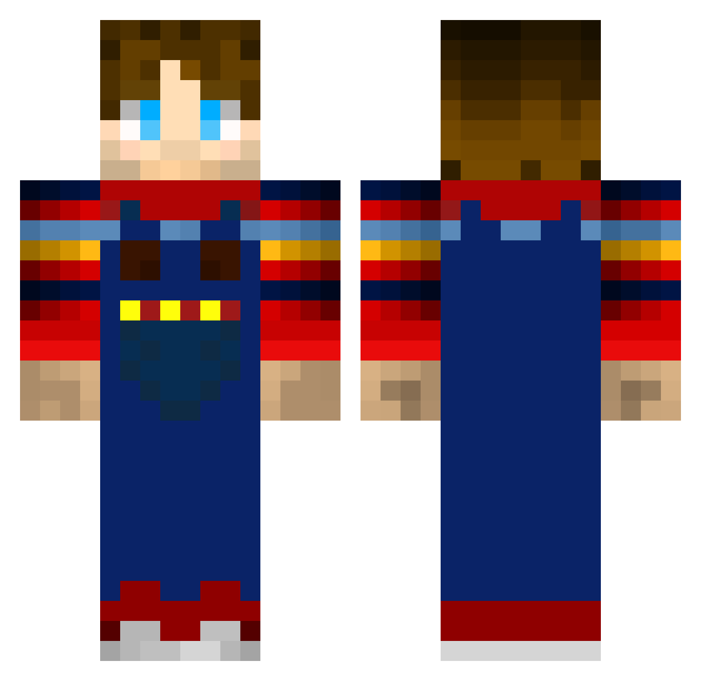 Jxlen_ Minecraft skin, front and back view