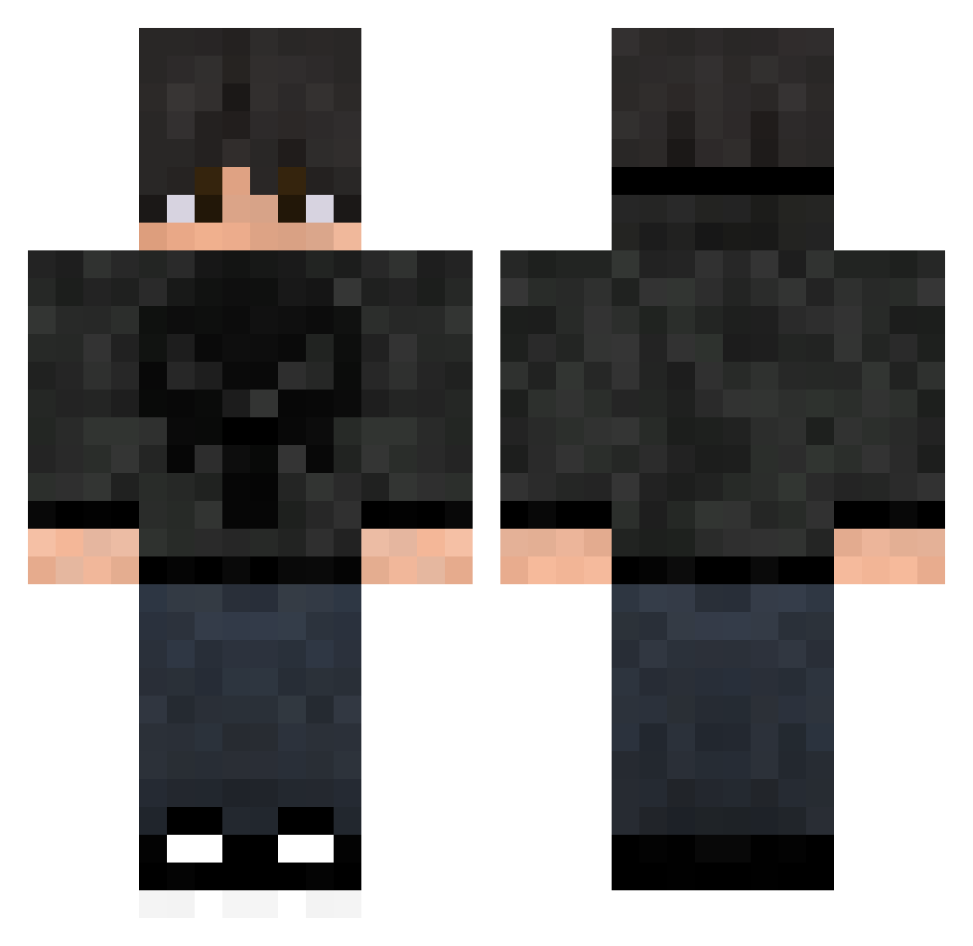 Oshamaa Minecraft skin, front and back view