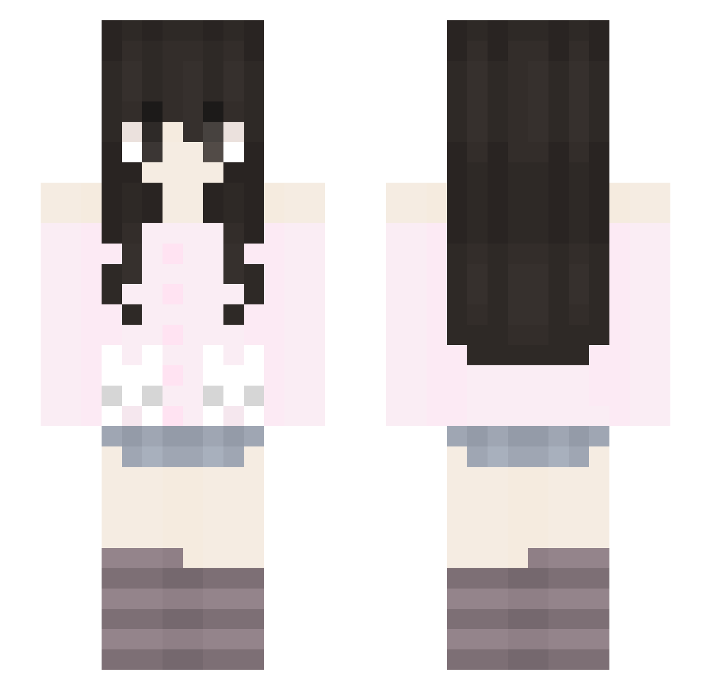 ssoulkissed Minecraft skin, front and back view