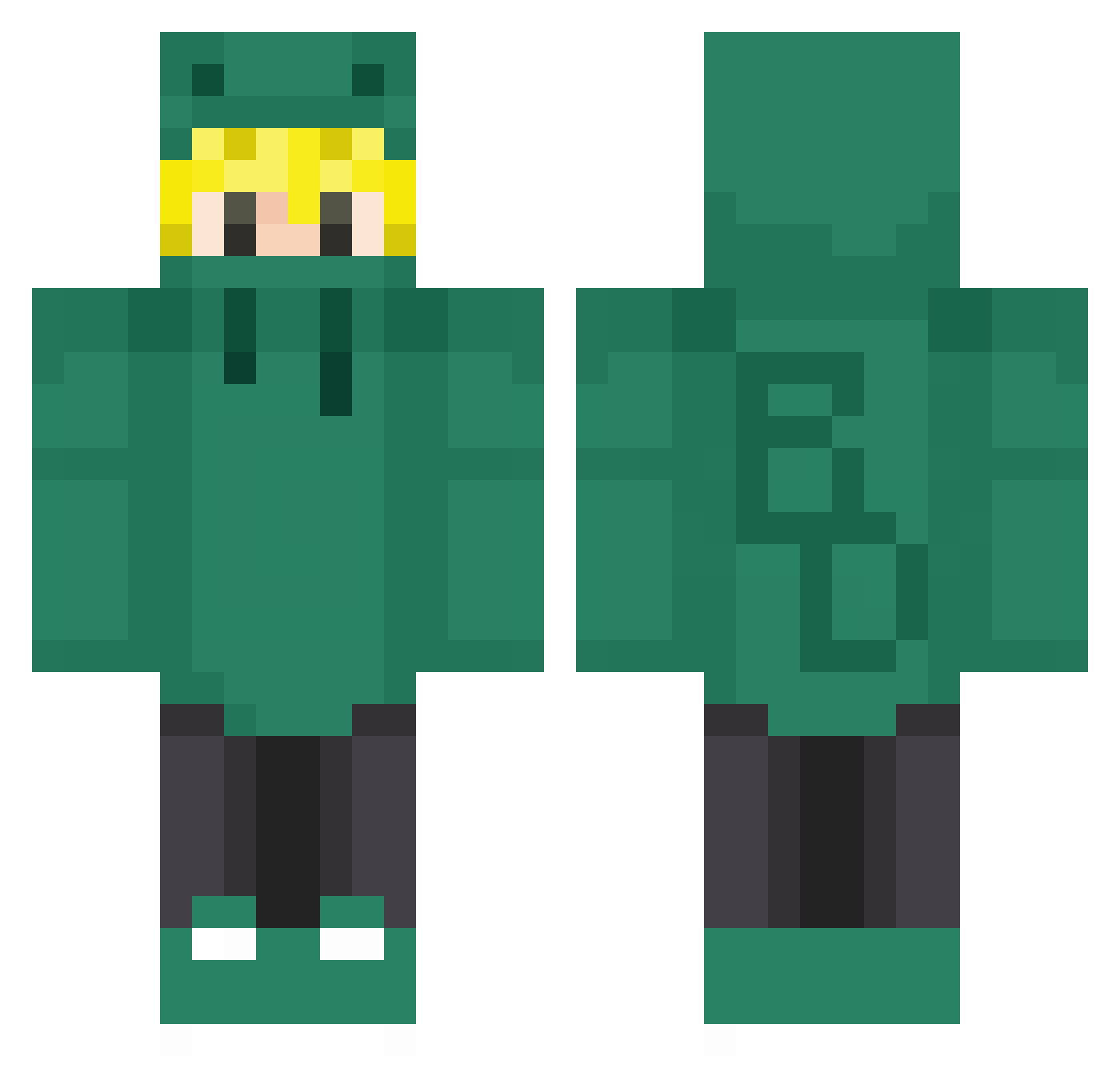 itntspider Minecraft skin, front and back view