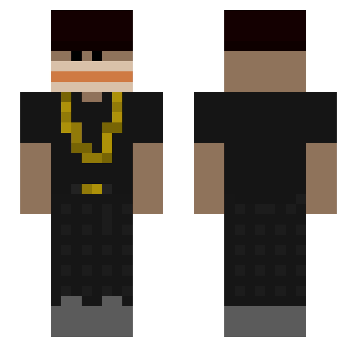 TristanBB Minecraft skin, front and back view