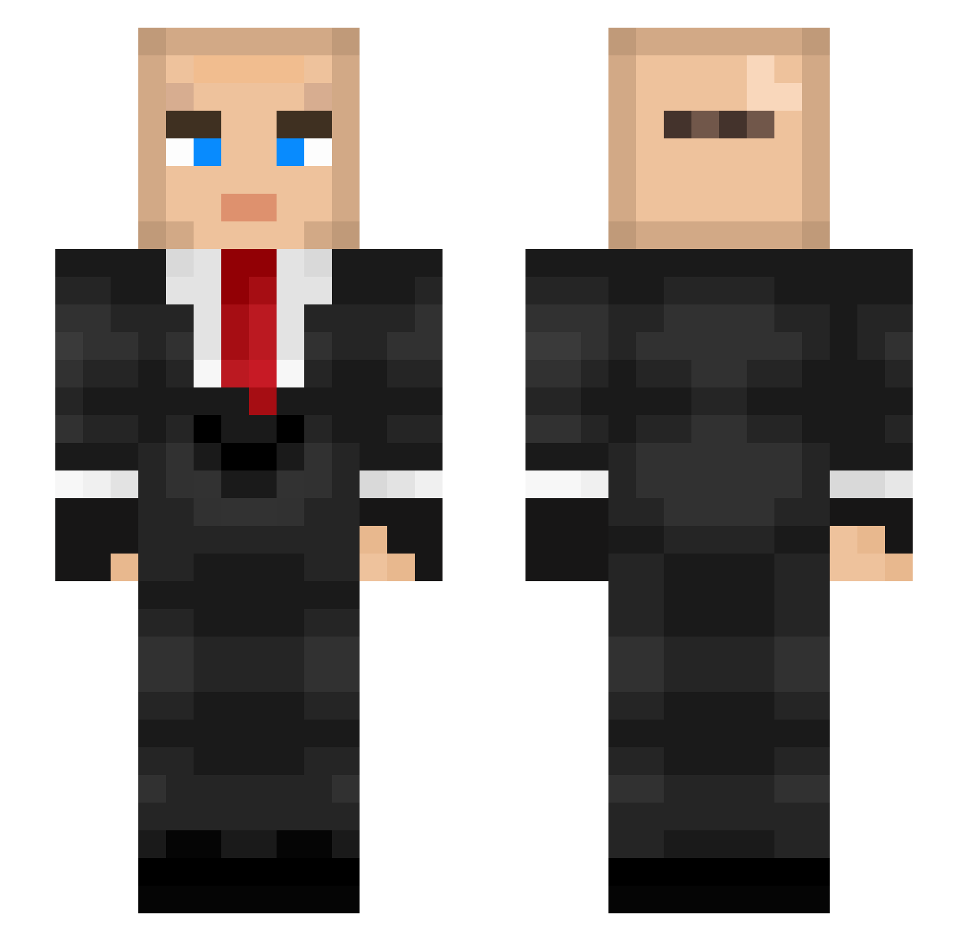 unElias Minecraft skin, front and back view