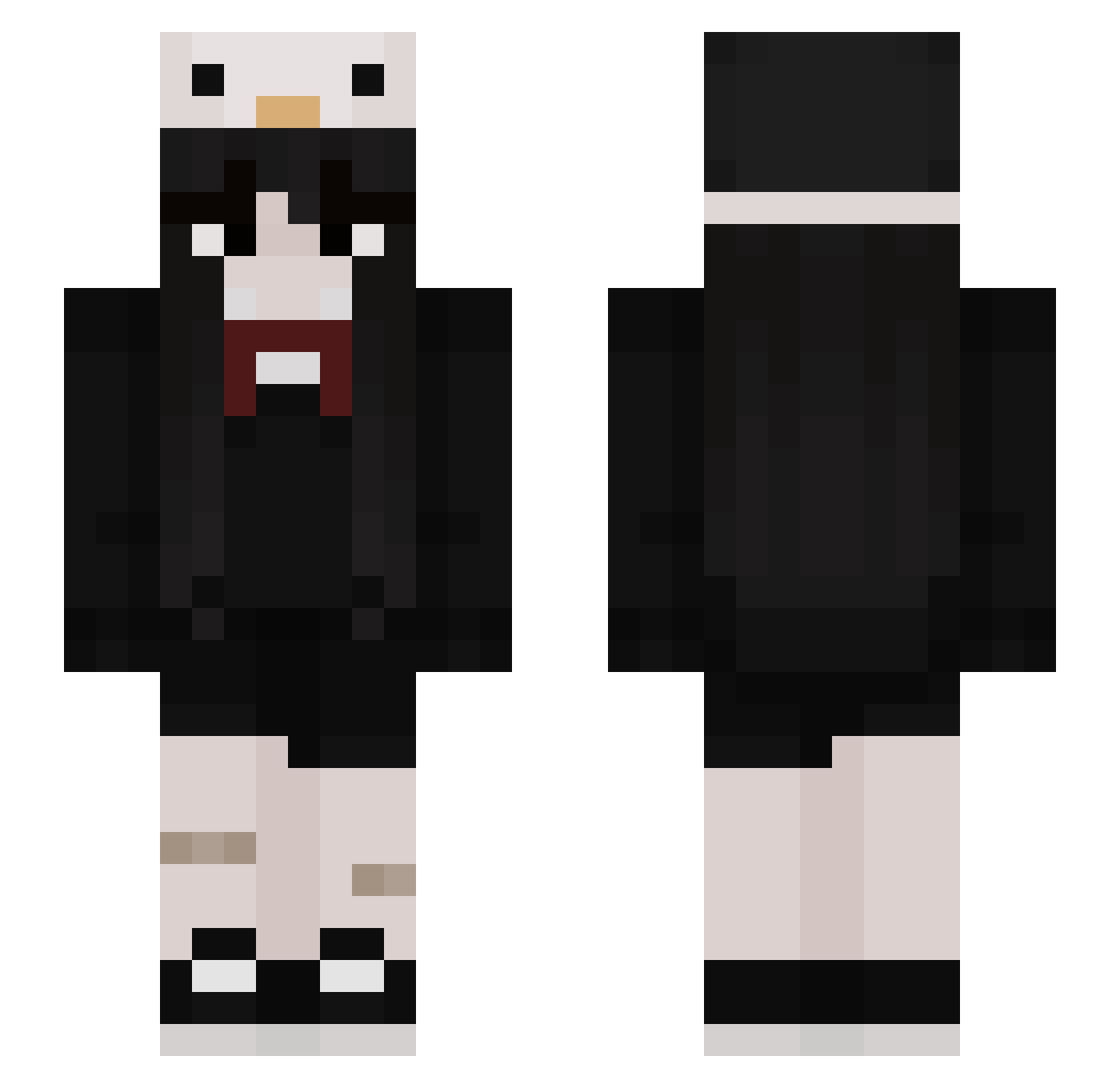 ZiggyTheAxol Minecraft skin, front and back view