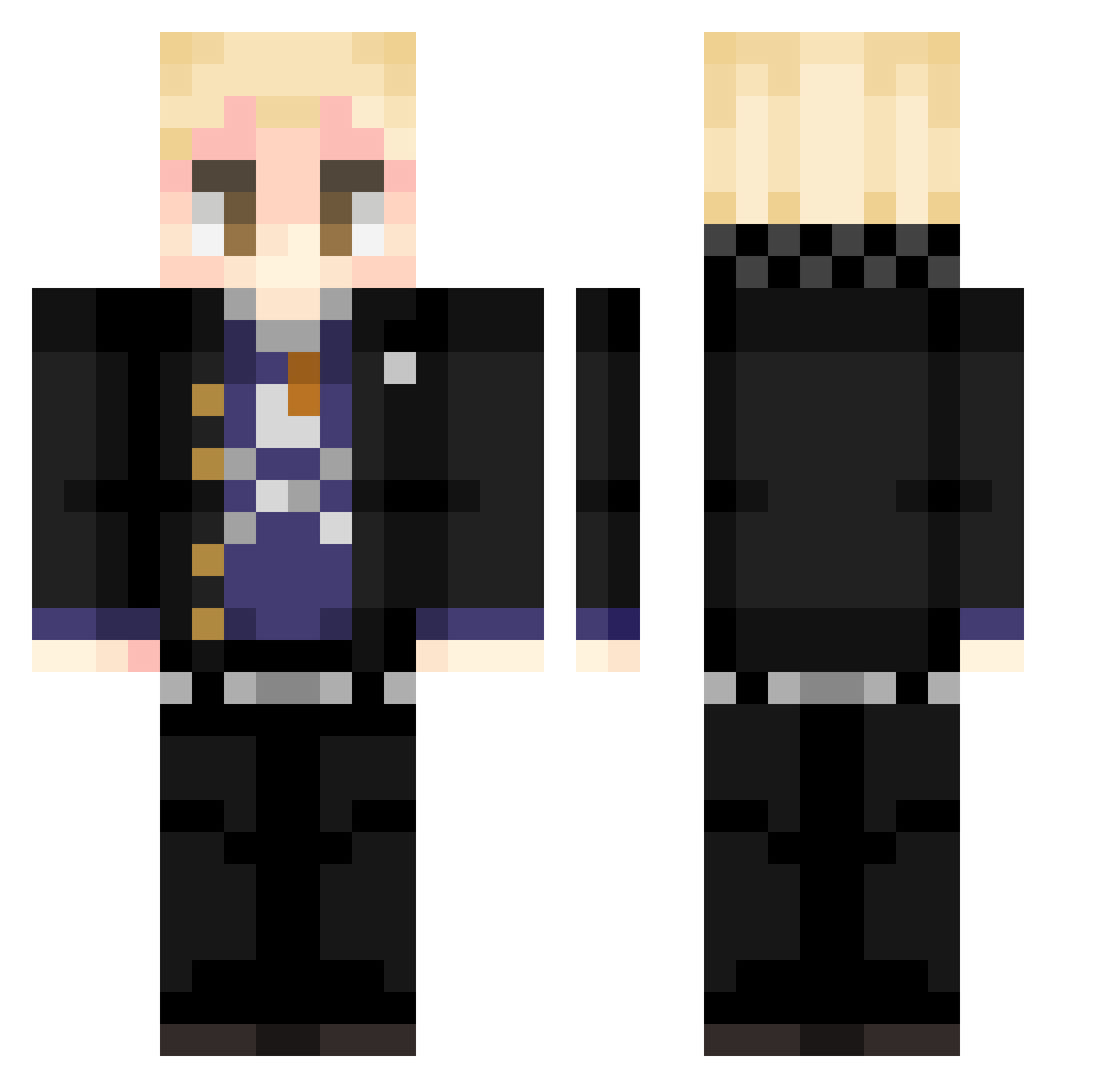 AnthonyV691 Minecraft skin, front and back view
