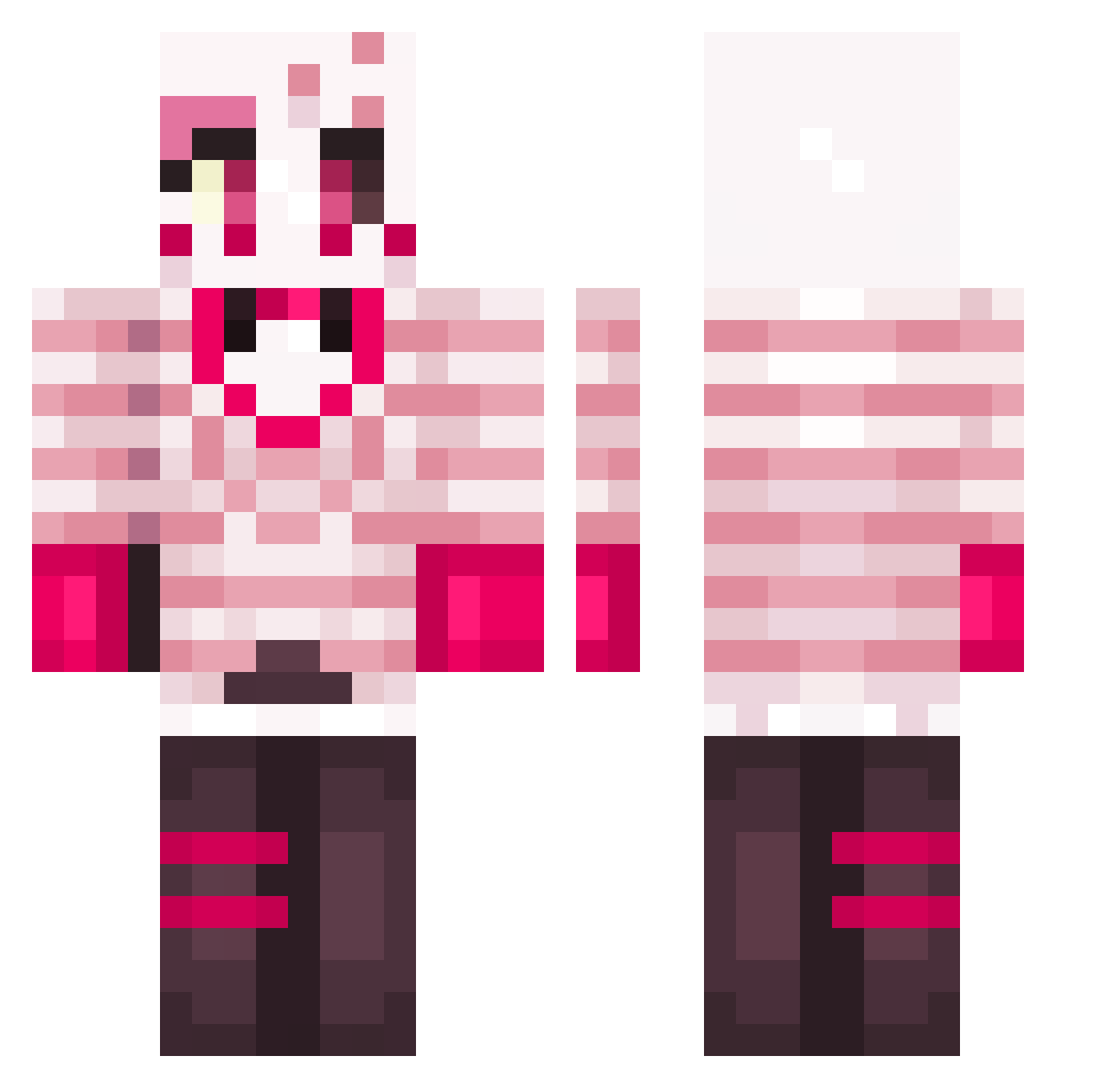 WardenZero Minecraft skin, front and back view