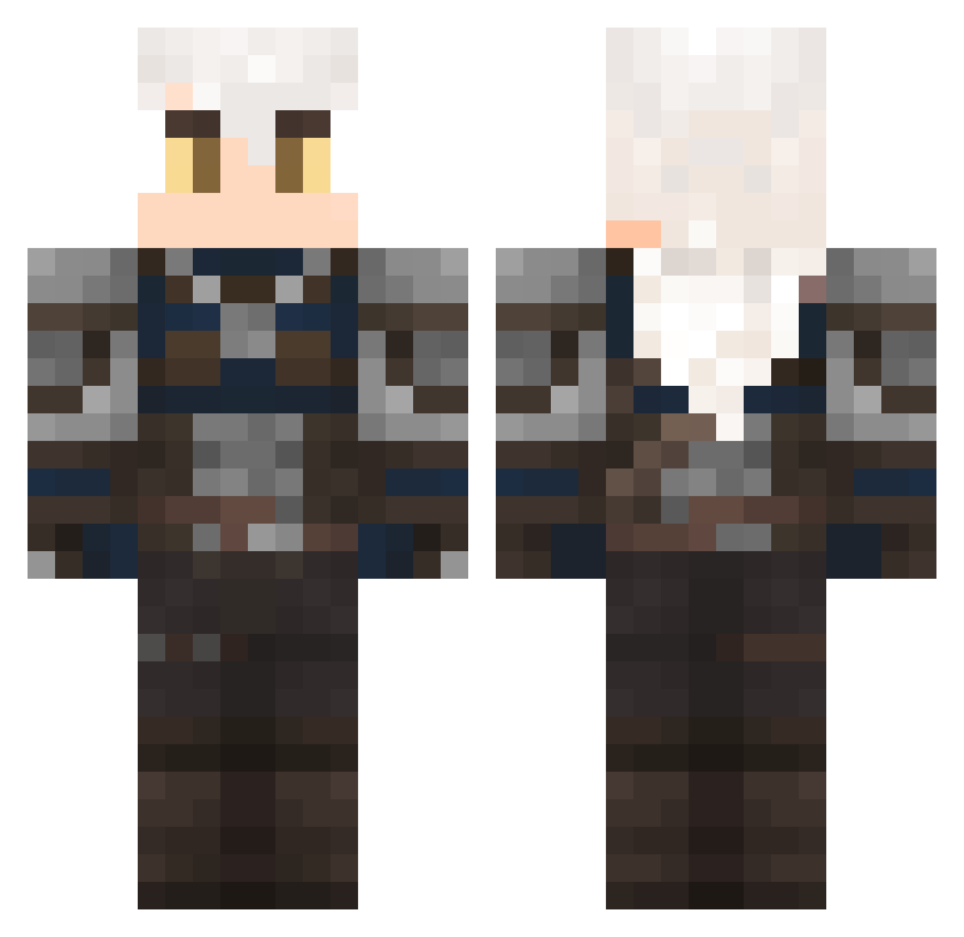 SalvaDonPelo Minecraft skin, front and back view