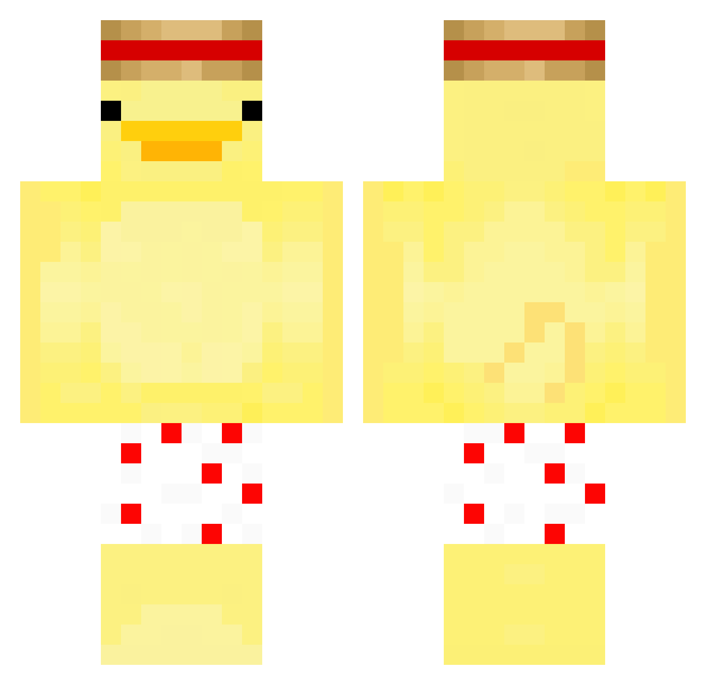 Noeachen Minecraft skin, front and back view