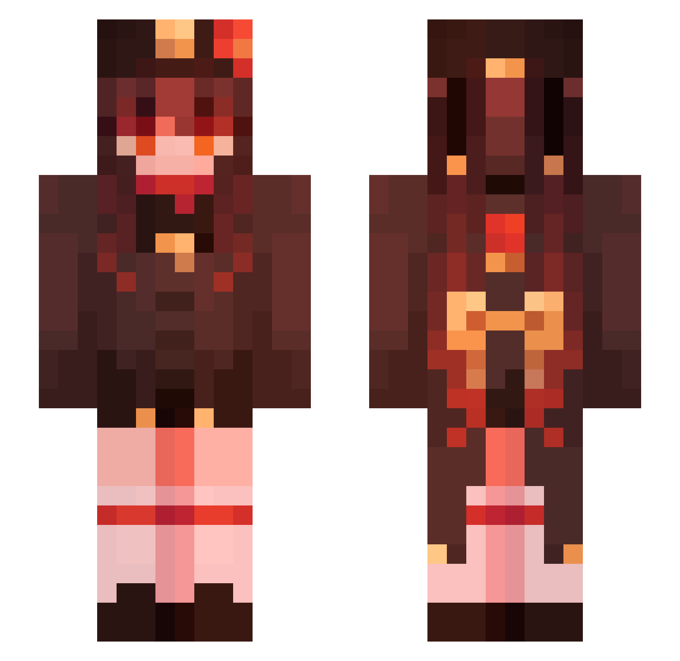 CreeperDark_ Minecraft skin, front and back view