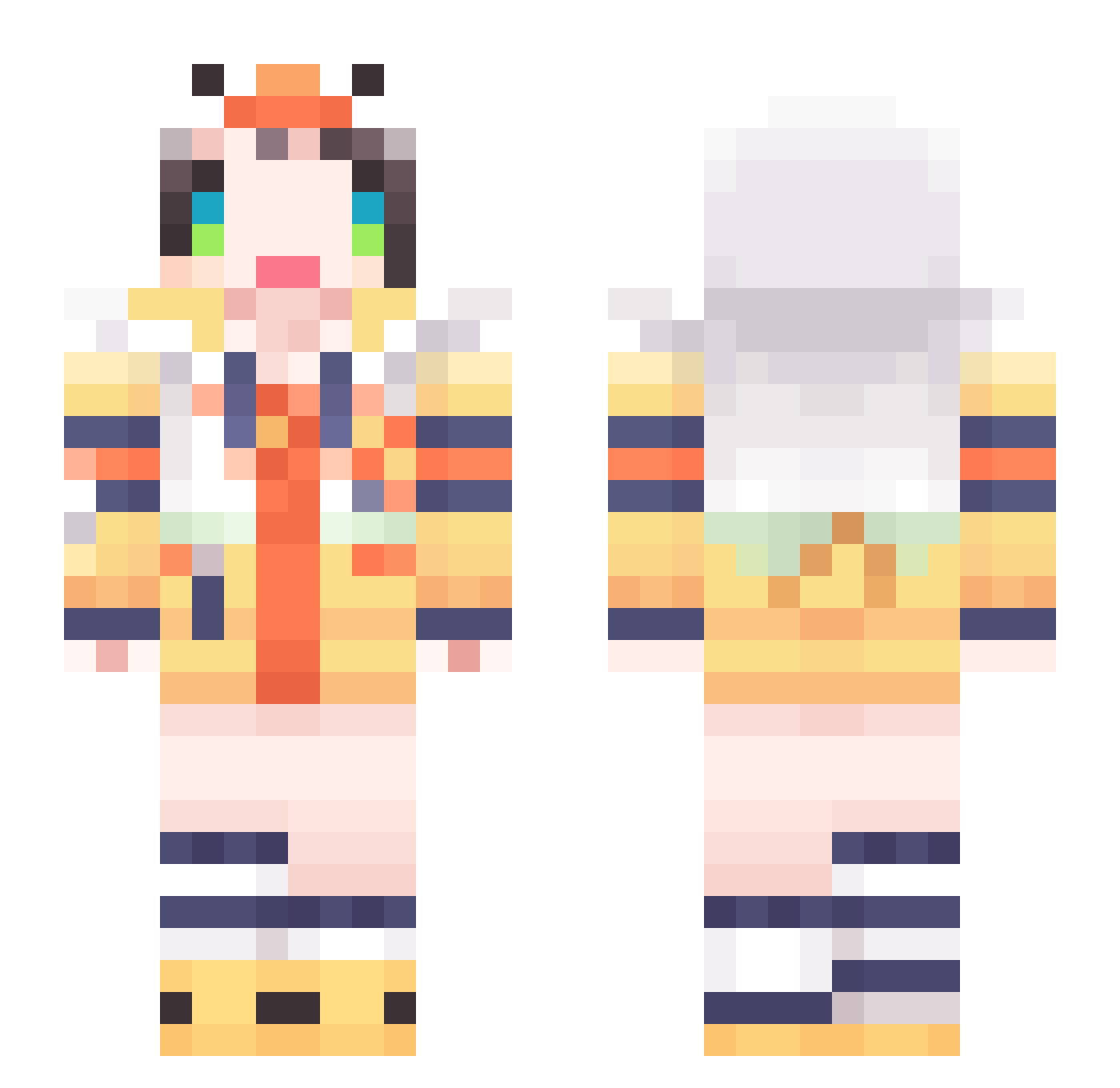 Pikanun Minecraft skin, front and back view