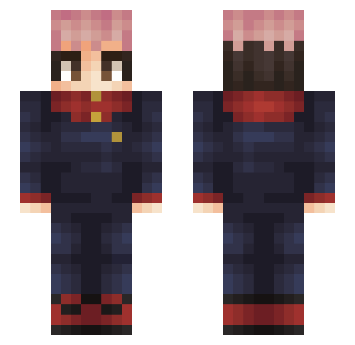 Aswarlg Minecraft skin, front and back view