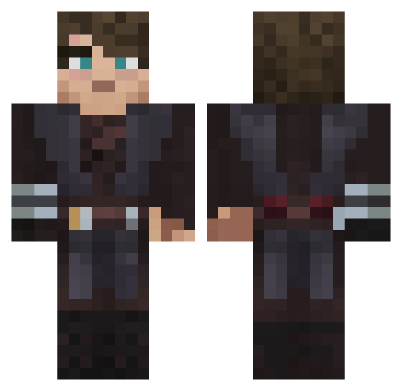 k0ntruiker58 Minecraft skin, front and back view