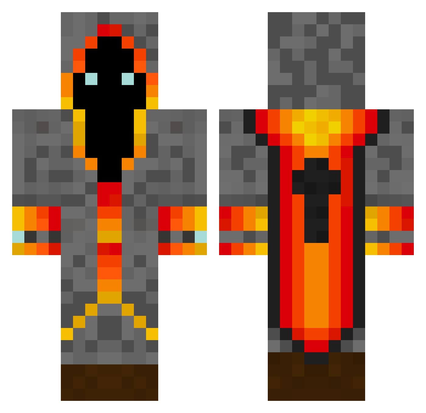 Satraps Minecraft skin, front and back view