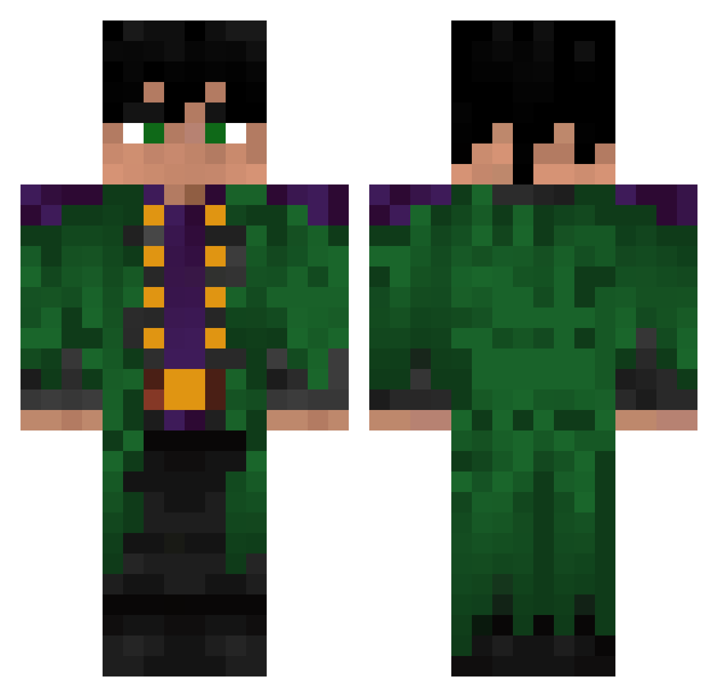 Bullet_King Minecraft skin, front and back view