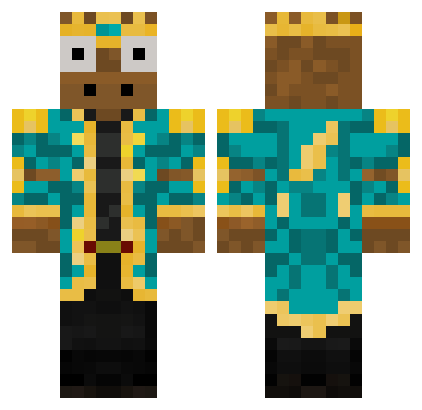 ImNotAnonymoose Minecraft skin, front and back view