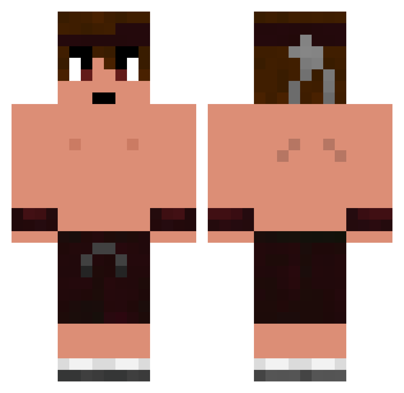 CheccaPocchia Minecraft skin, front and back view