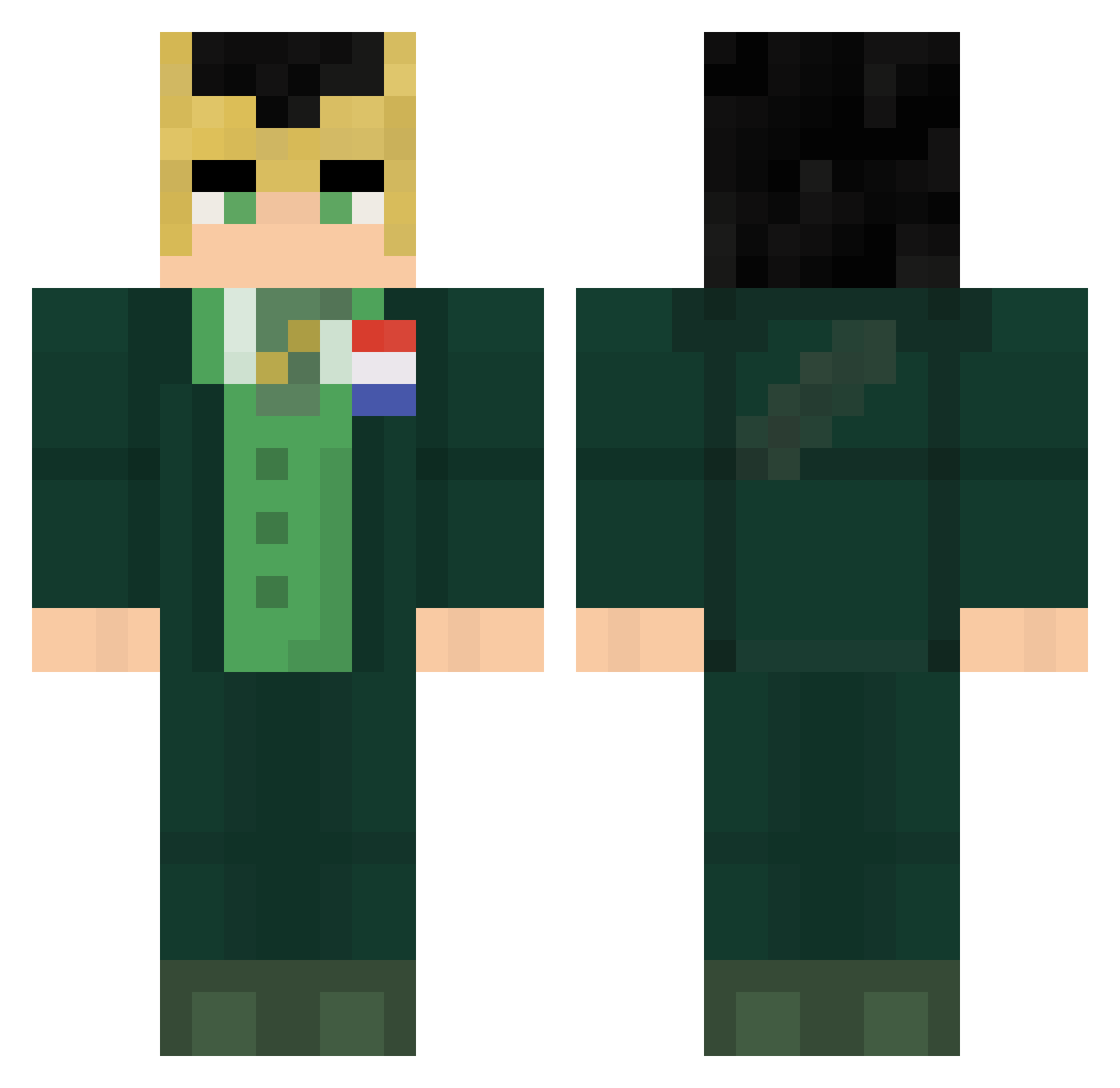 Marshel Minecraft skin, front and back view
