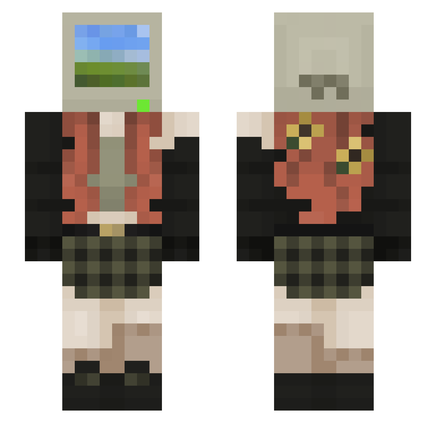 _datginger Minecraft skin, front and back view