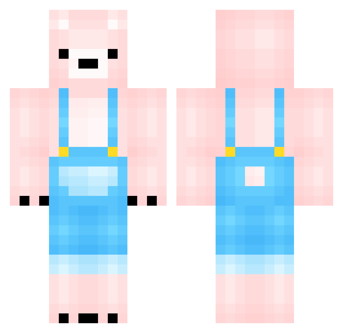 skybeanbean Minecraft skin, front and back view