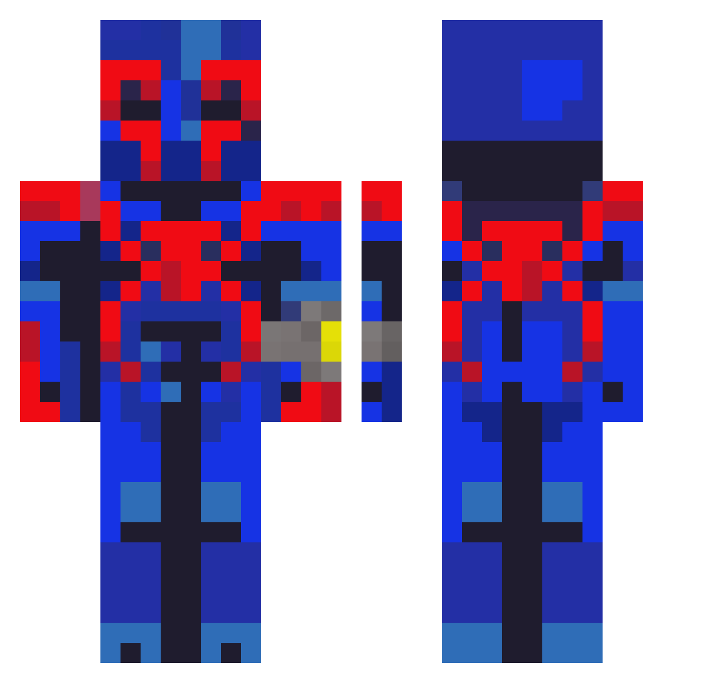 Draven_Moonward Minecraft skin, front and back view