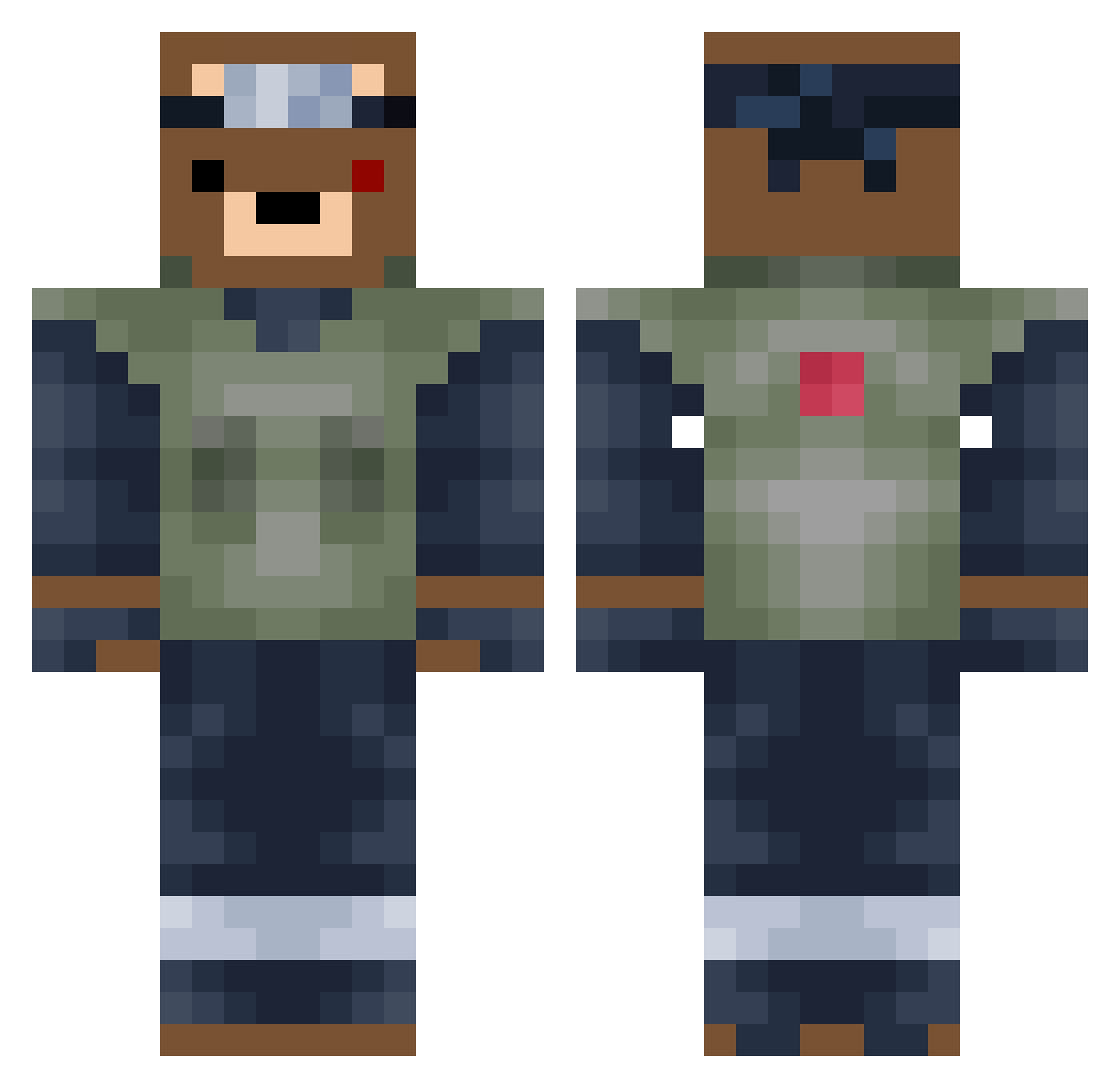 SoffittoUmido Minecraft skin, front and back view