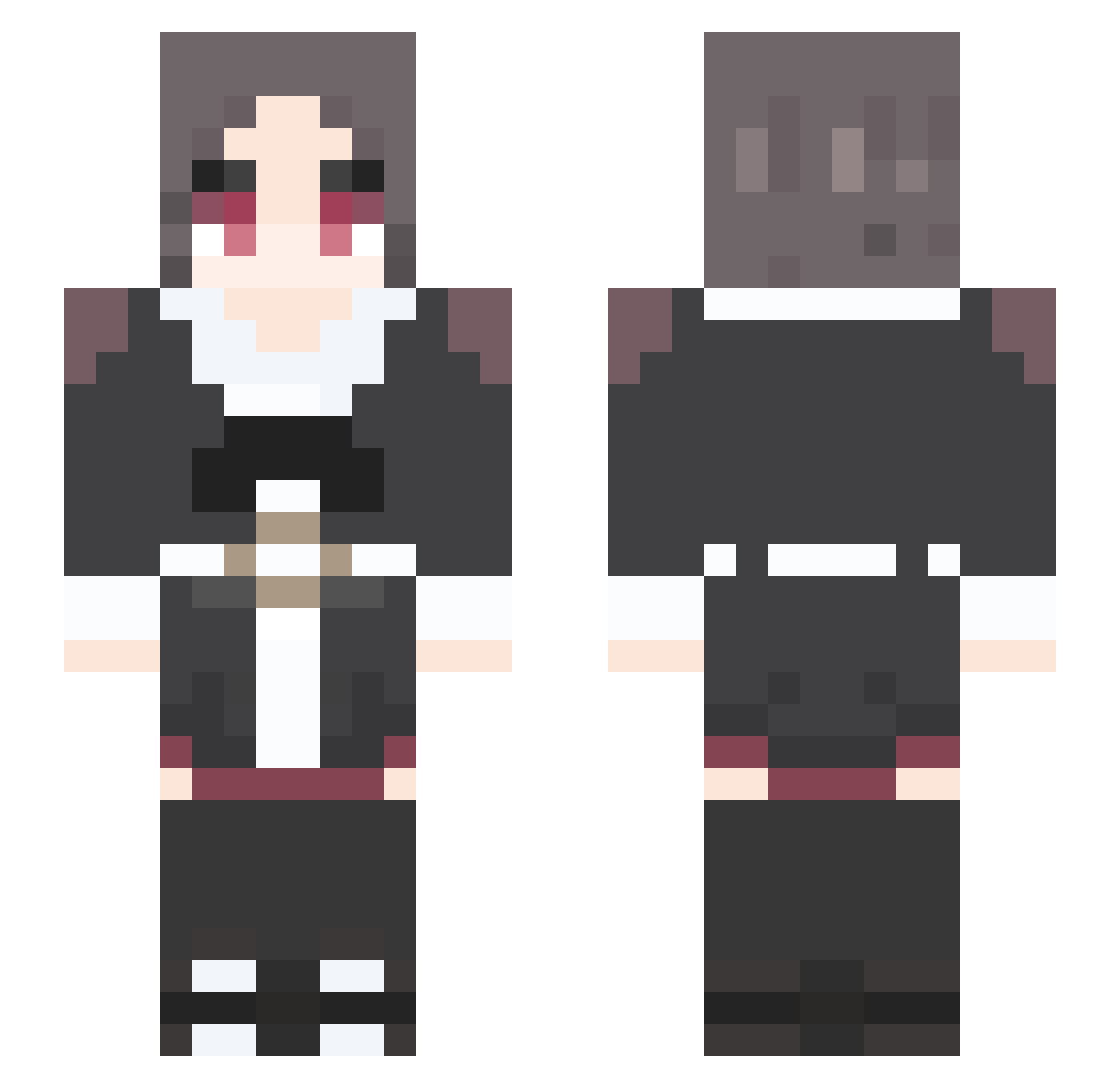 Fogglyf Minecraft skin, front and back view