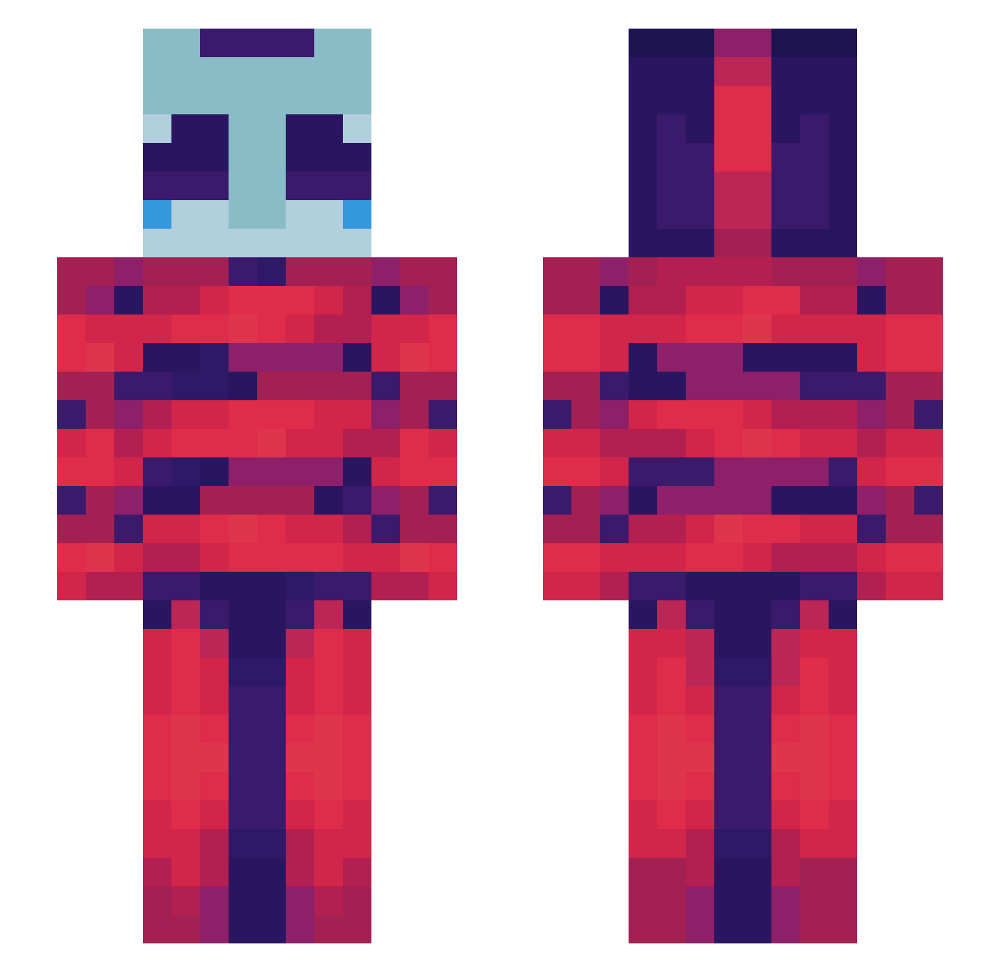 AstronautCatt Minecraft skin, front and back view
