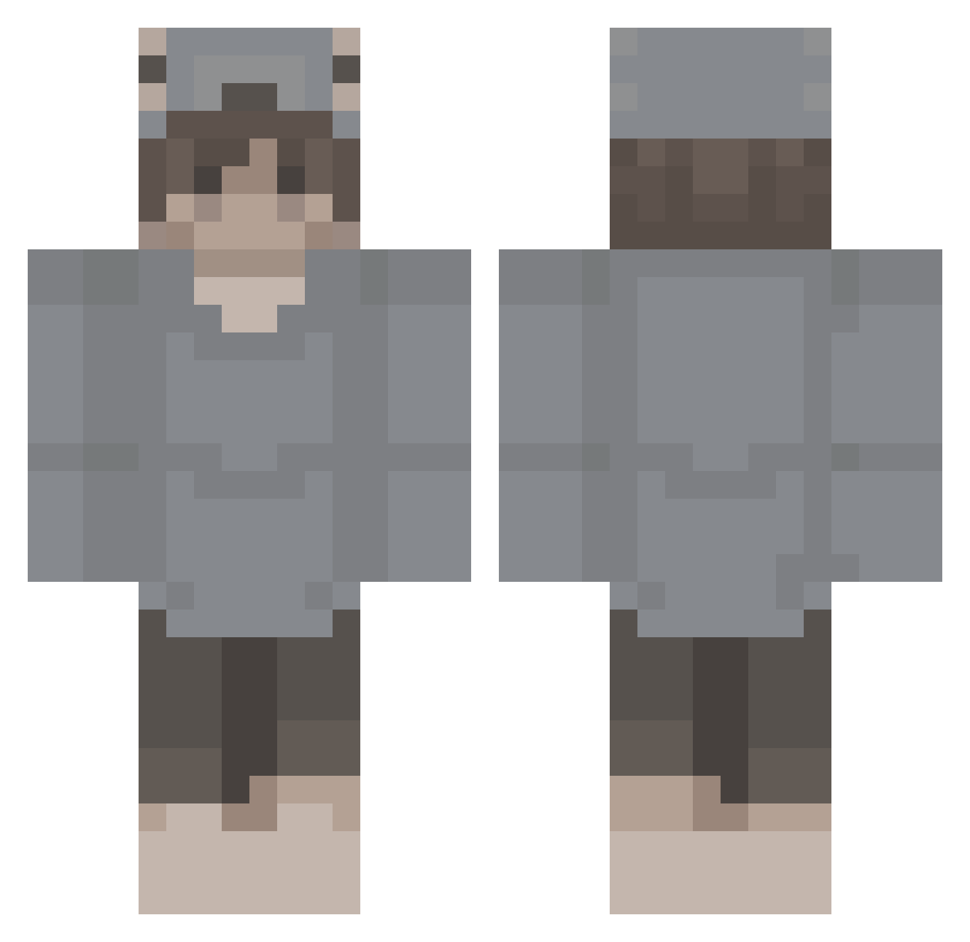 Ginderation Minecraft skin, front and back view