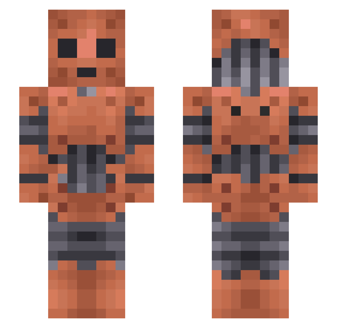 K1vaC Minecraft skin, front and back view