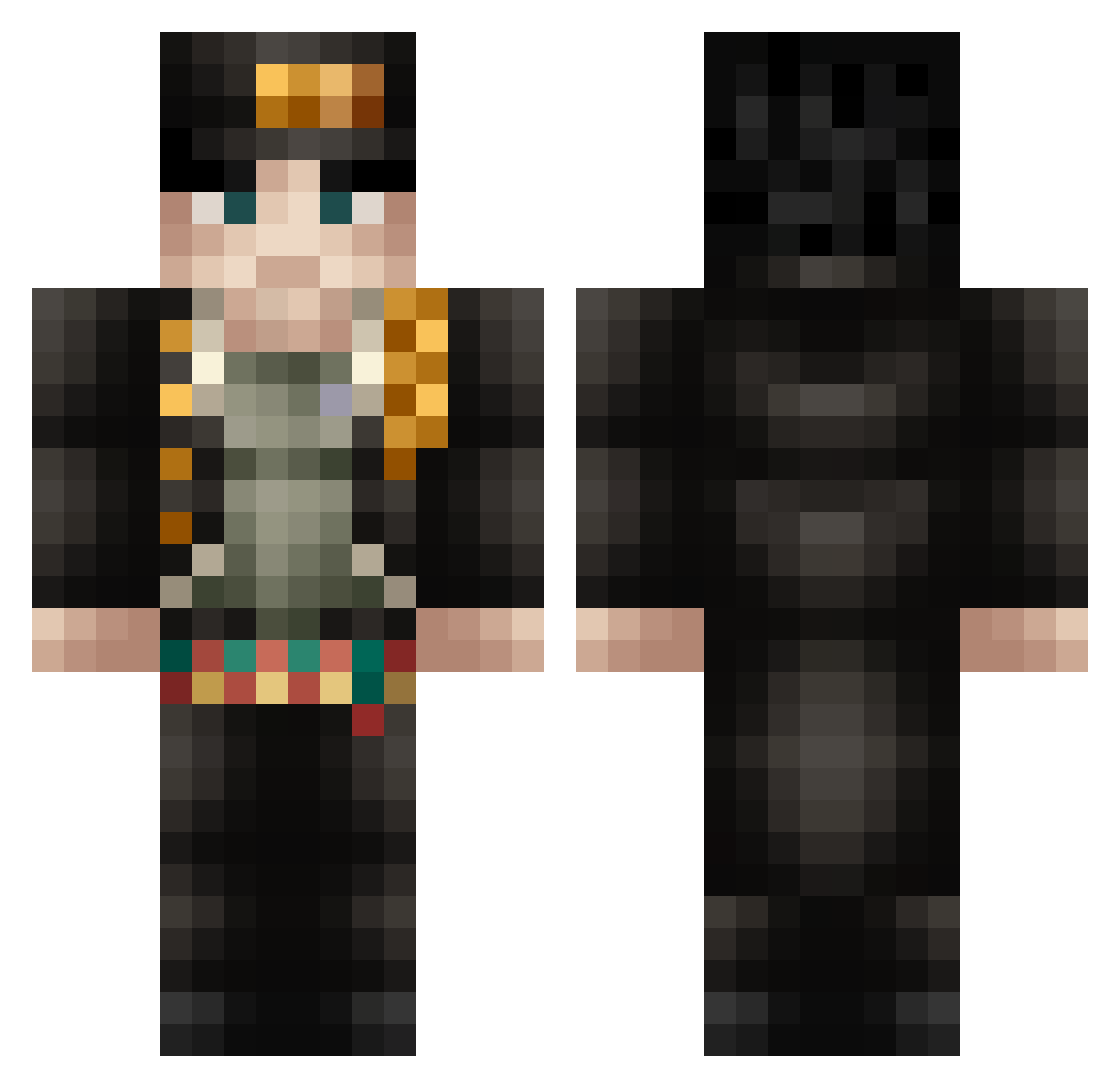 _Heykar_ Minecraft skin, front and back view