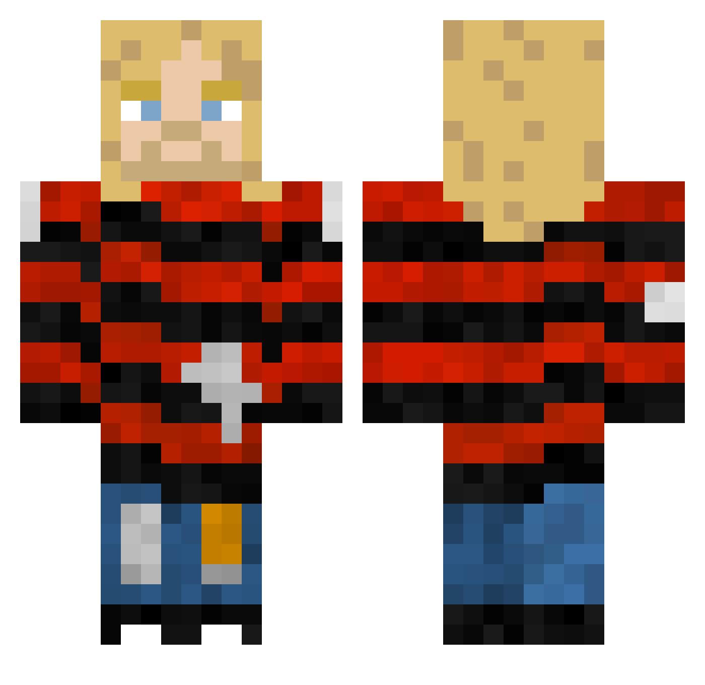 TTime2009 Minecraft skin, front and back view