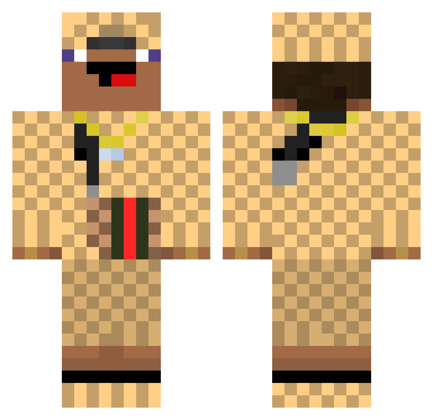 Aqua_Axl Minecraft skin, front and back view