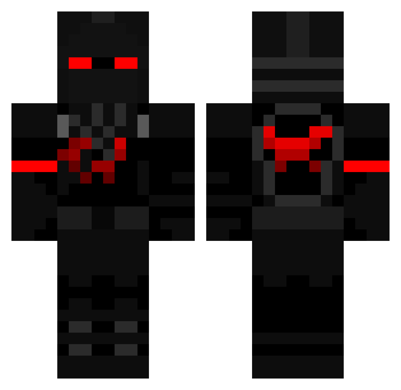 Pyrosome Minecraft skin, front and back view