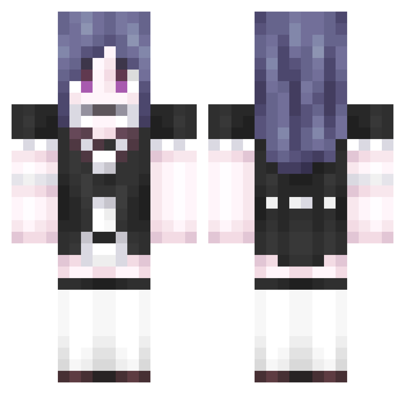 Face_Rena Minecraft skin, front and back view