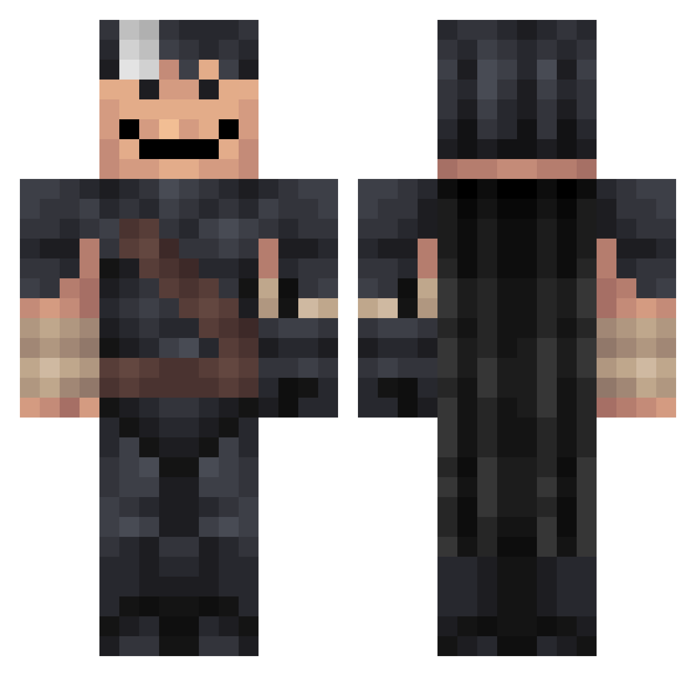 Undertube Minecraft skin, front and back view