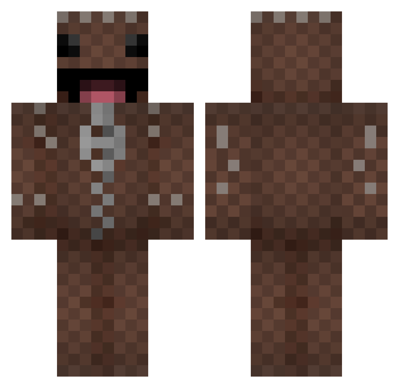 Chinpokomeister Minecraft skin, front and back view