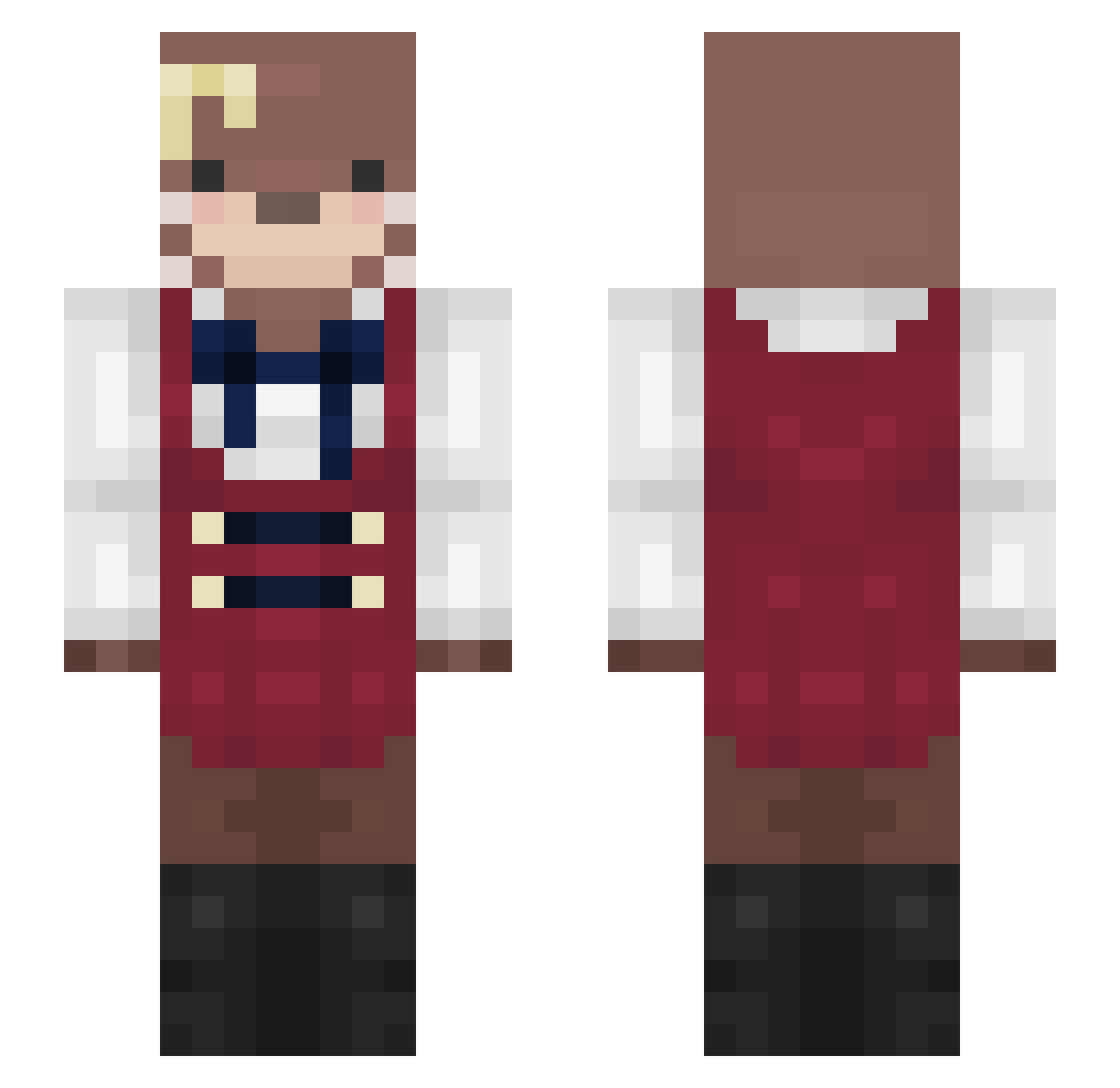 xethars Minecraft skin, front and back view