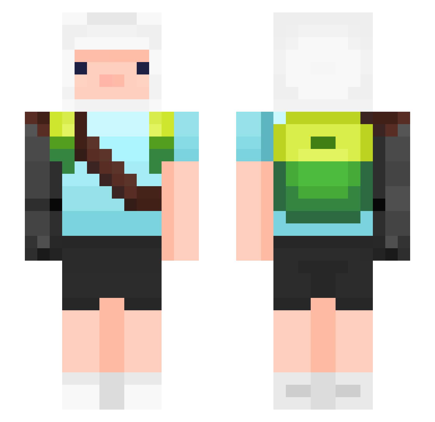 FknSaam Minecraft skin, front and back view