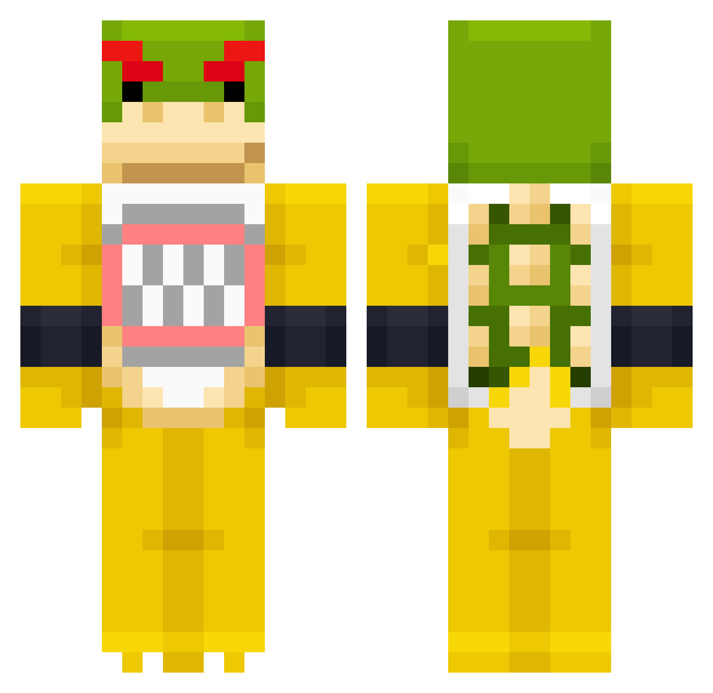 cowhat Minecraft skin, front and back view