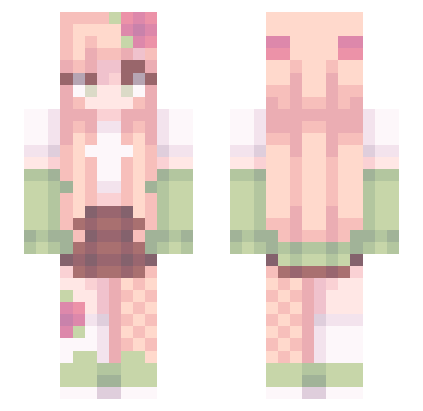 Rinaxxy Minecraft skin, front and back view
