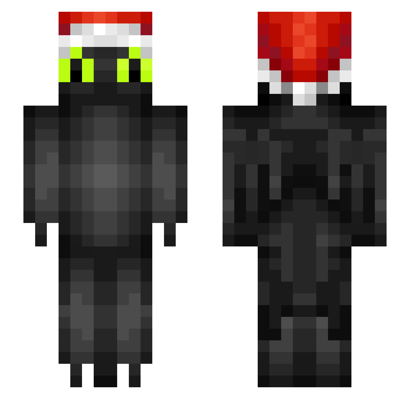 Seschser Minecraft skin, front and back view