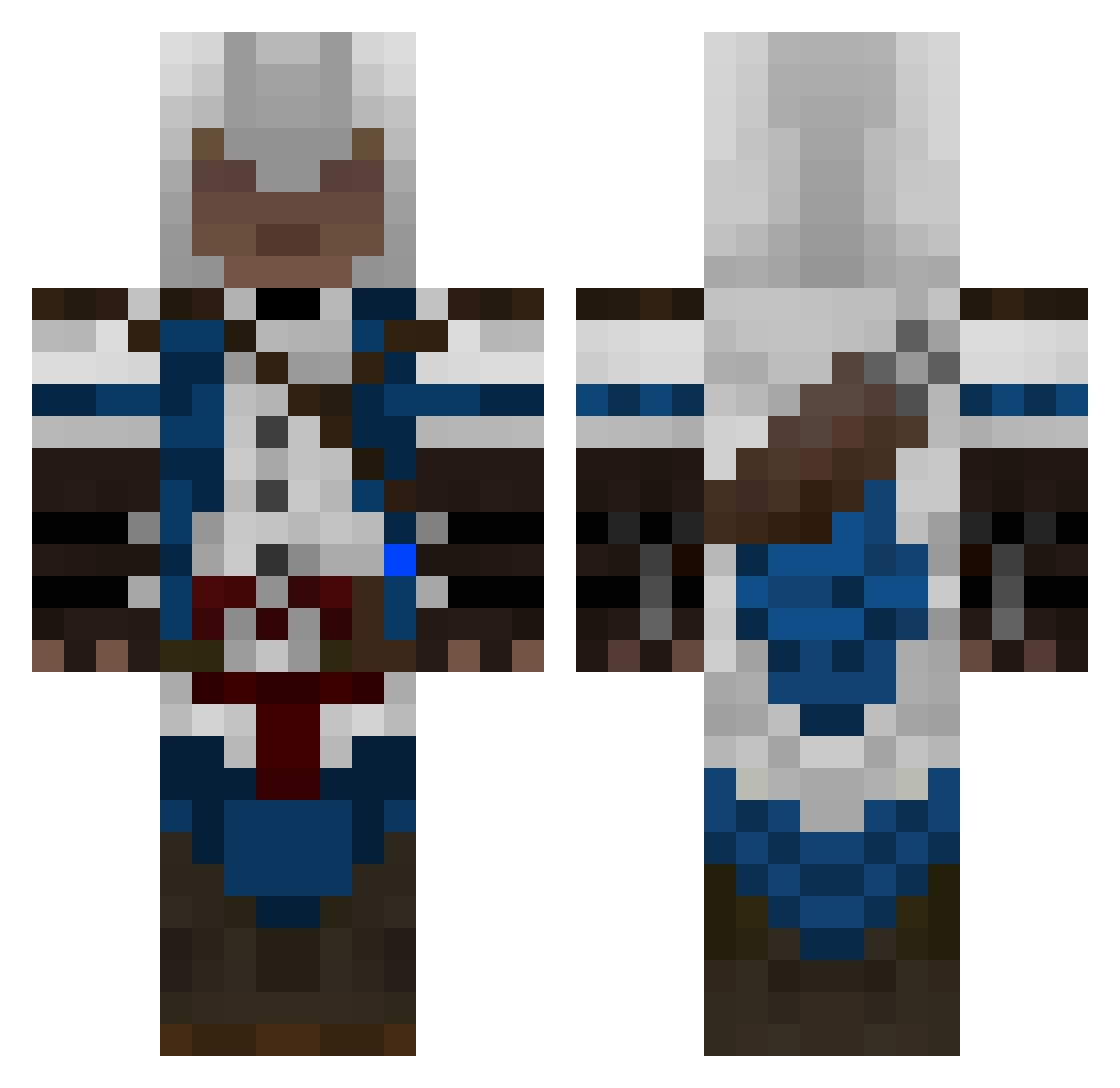 Handcuff Minecraft skin, front and back view