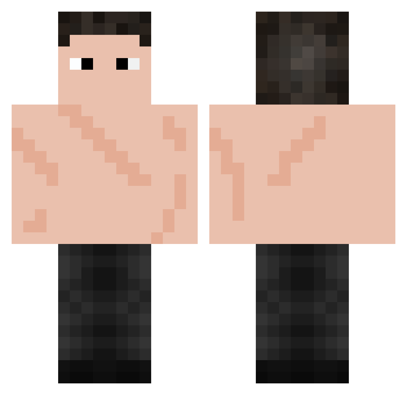 Raviexthegod Minecraft skin, front and back view