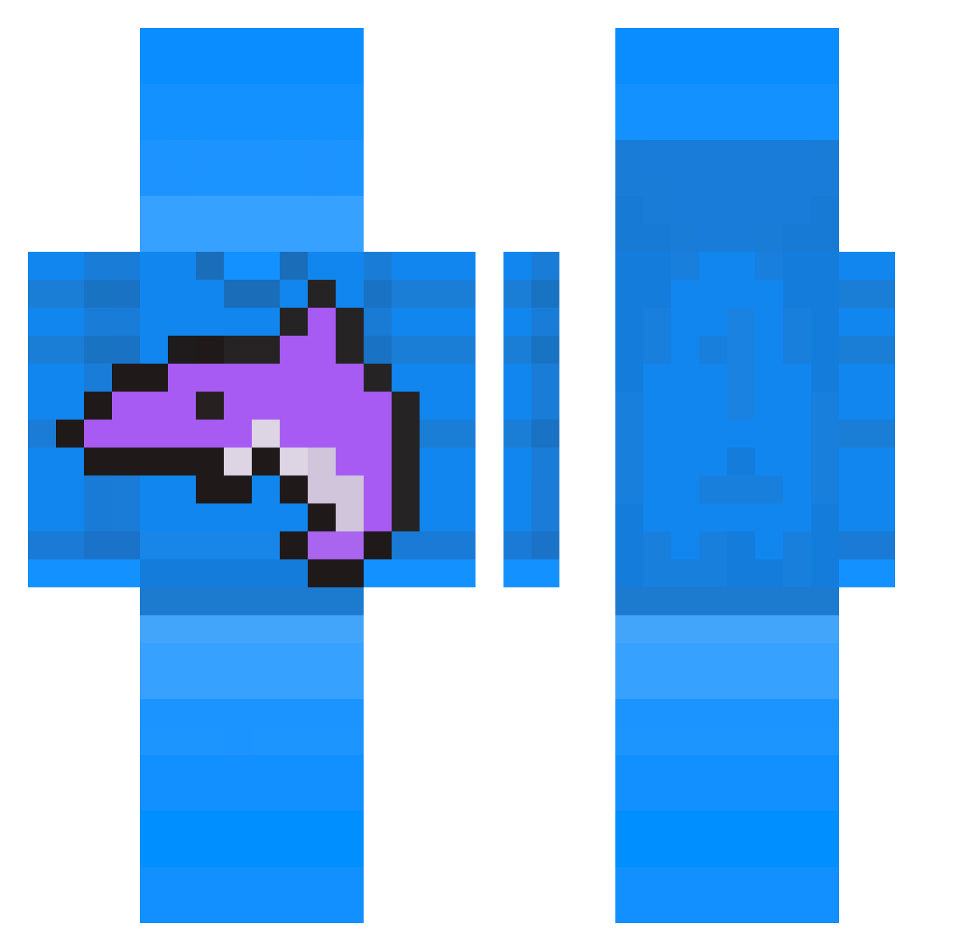 RealKarel Minecraft skin, front and back view