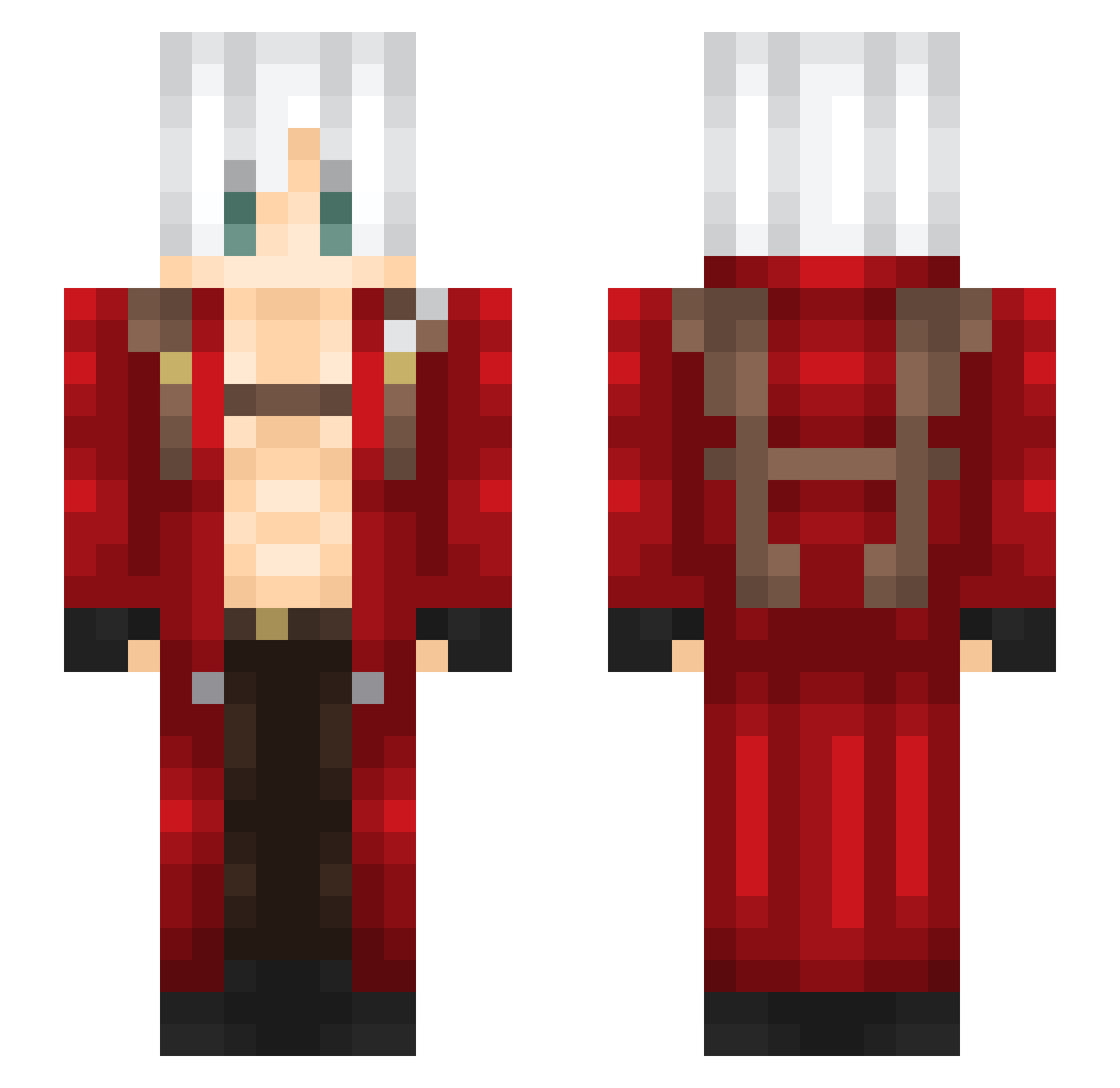 philahule Minecraft skin, front and back view