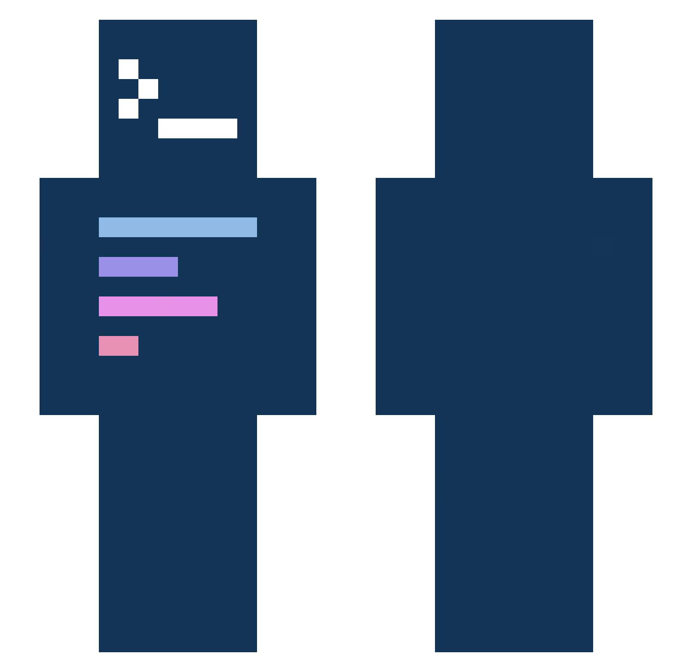 MistxMc Minecraft skin, front and back view