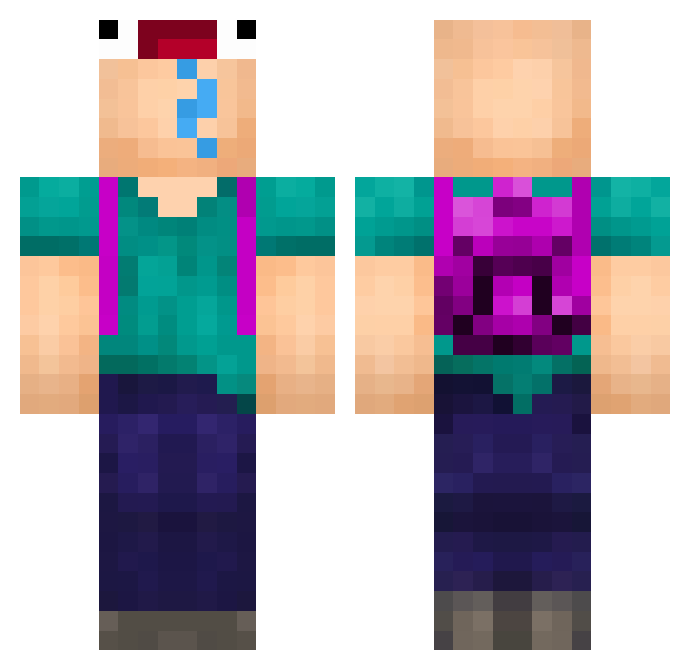 DrOdinMonster Minecraft skin, front and back view