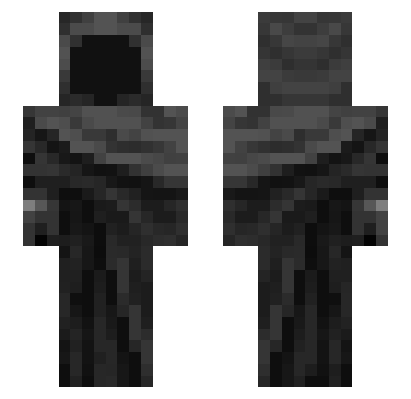 zzpact Minecraft skin, front and back view